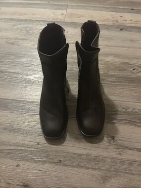 Franco Sarto Dark Brown Leather Ankle Boots